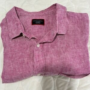 UNTUCKit Linen Lucien Shirt Wrinkle Resistant Short Sleeve Casual Button Up XL‎